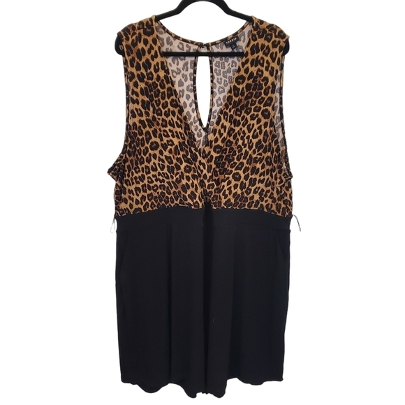 torrid Pants - Torrid Size 5 Studio Knit Surplice Leopard Print Black Romper